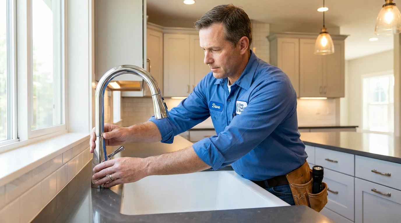 Kitchen faucet installation by Johns Plumbing LLC in Platteville